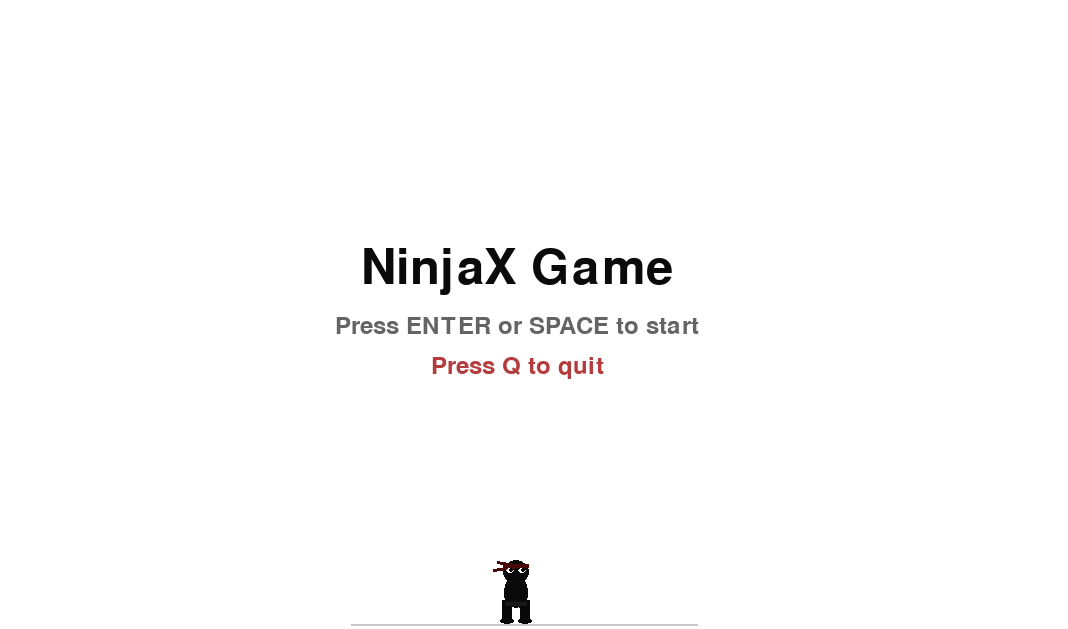 2D action game for PC download — NinjaX gameplay with ninja character running and attacking